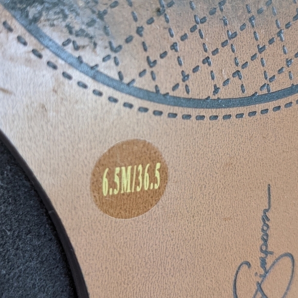 JESSICA Simpson Grey Suede Leather Booties 6.5 Chelsea side zip - Picture 4 of 9